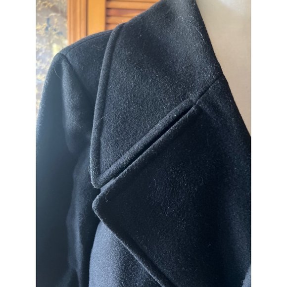 OAK Black Wool Admiral Coat -- Large - Picture 11 of 14